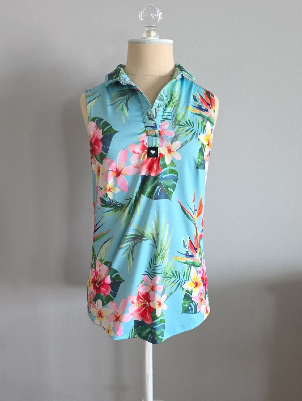 Bad Birdie Tropics Women's Sleeveless Golf Polo Shirt